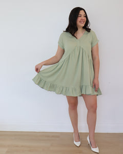 Sage Spring Mini Dress