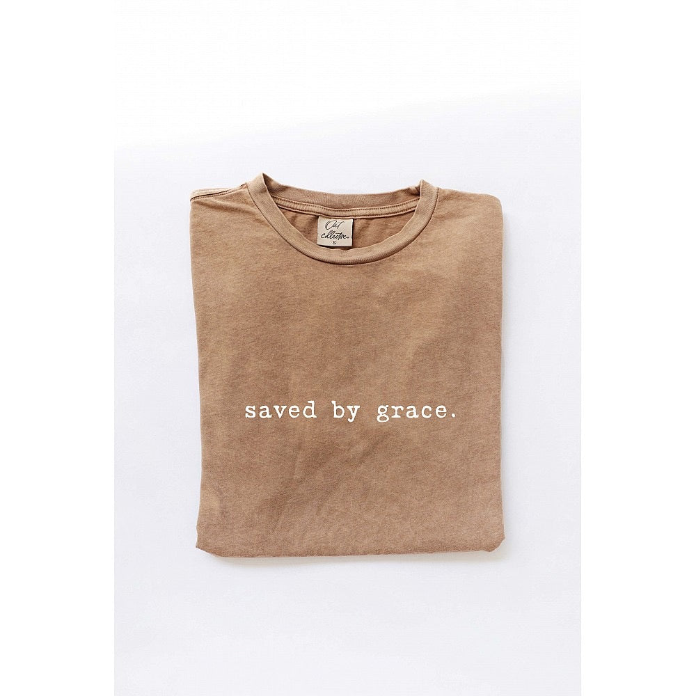 Saved By Grace Mineral Washed Graphic T